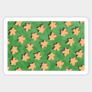 Wooden Meeples on Green| Board Game Night Sticker